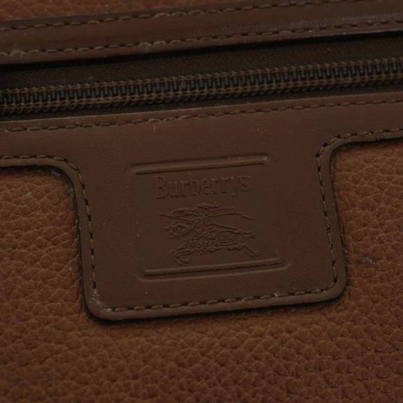 Burberrys Clutch Bag Leather Brown Auth 51663 - Picture 9 of 16